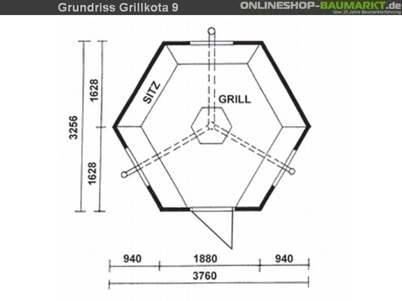 Wolff Finnhaus Grillkota 9 de luxe inkl. schwarzen Dachschindeln - Image 3
