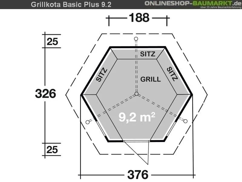 Wolff Finnhaus Grillkota 9 de luxe inkl. schwarzen Dachschindeln und Grillanlage - Image 3