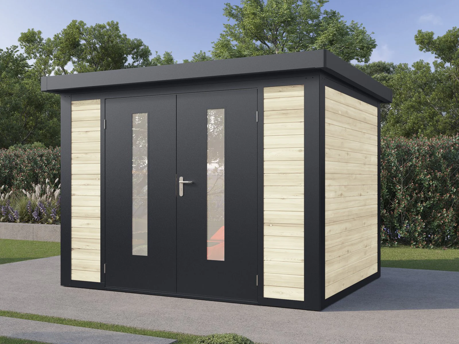 Wolff Finnhaus Hybrid-Gartenhaus Henrik 3024, 28 mm, Naturbelassen