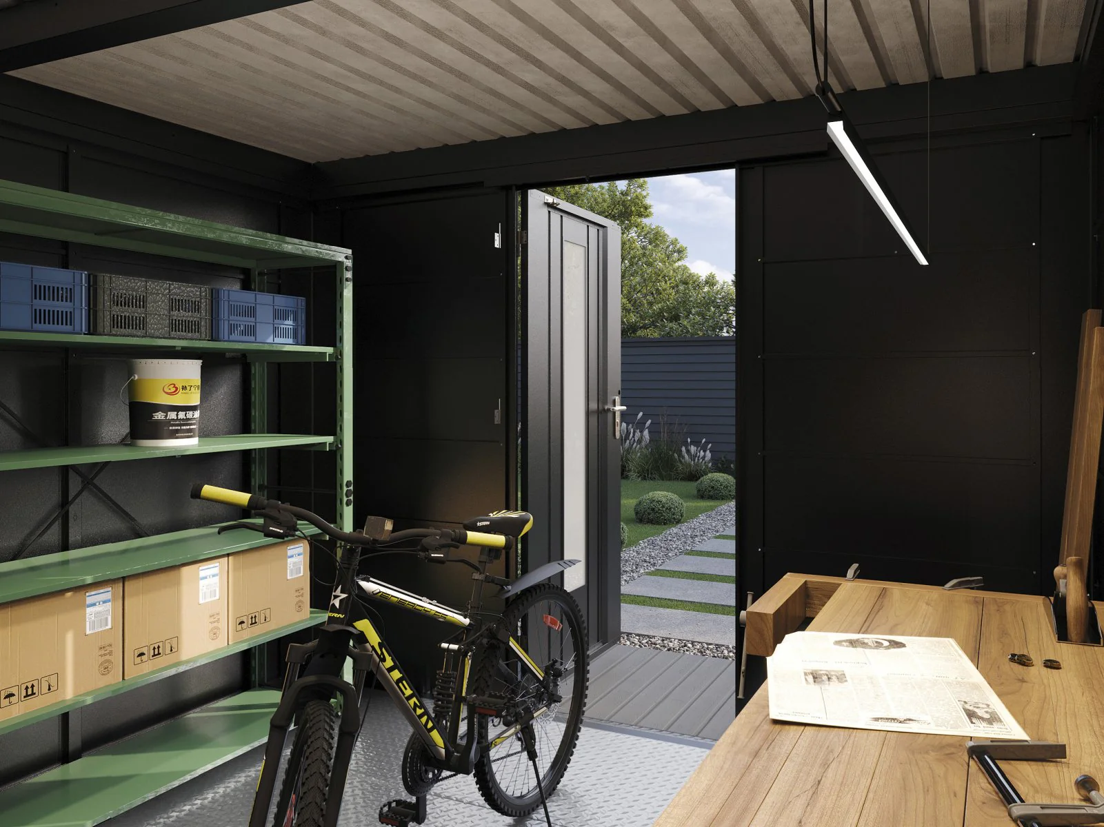 Wolff Finnhaus Metallgartenhaus Hakon 3030, Anthrazit - Image 4