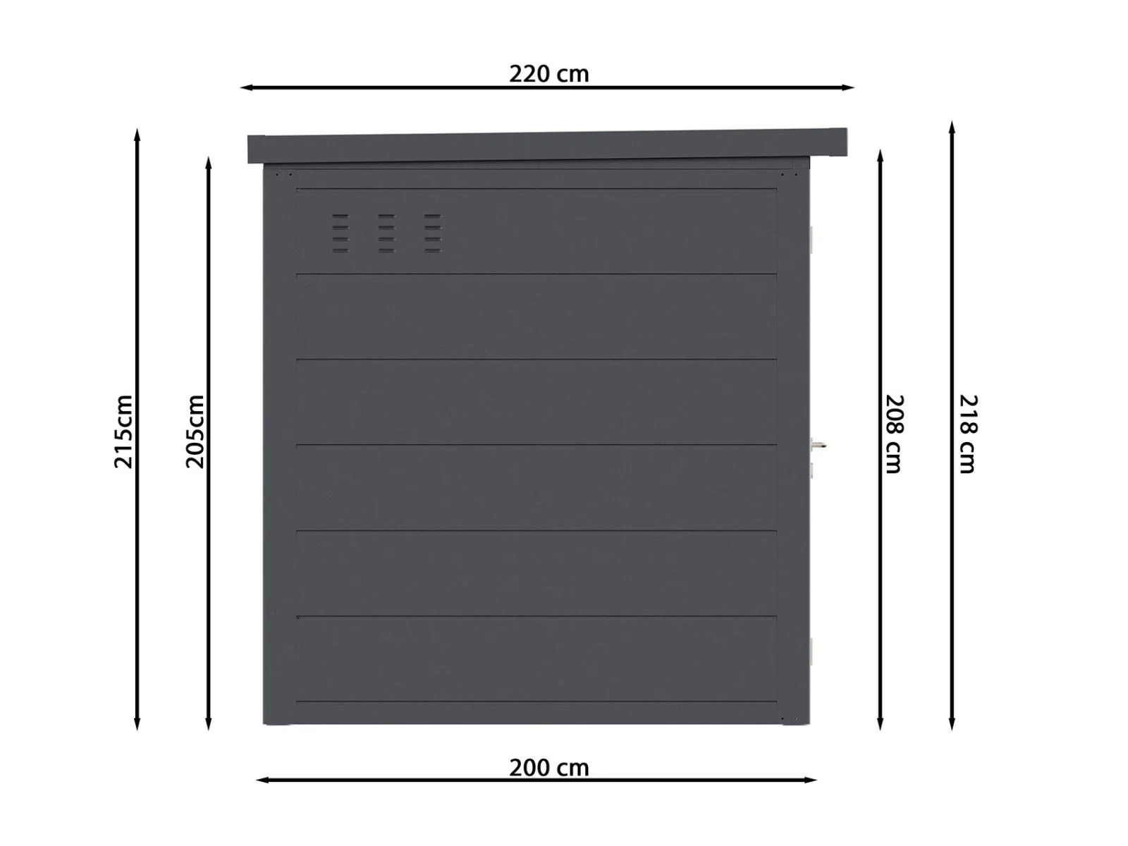 Wolff Finnhaus Metallgartenhaus Linnea 4320, Anthrazit, inkl. Seitendach - Image 7