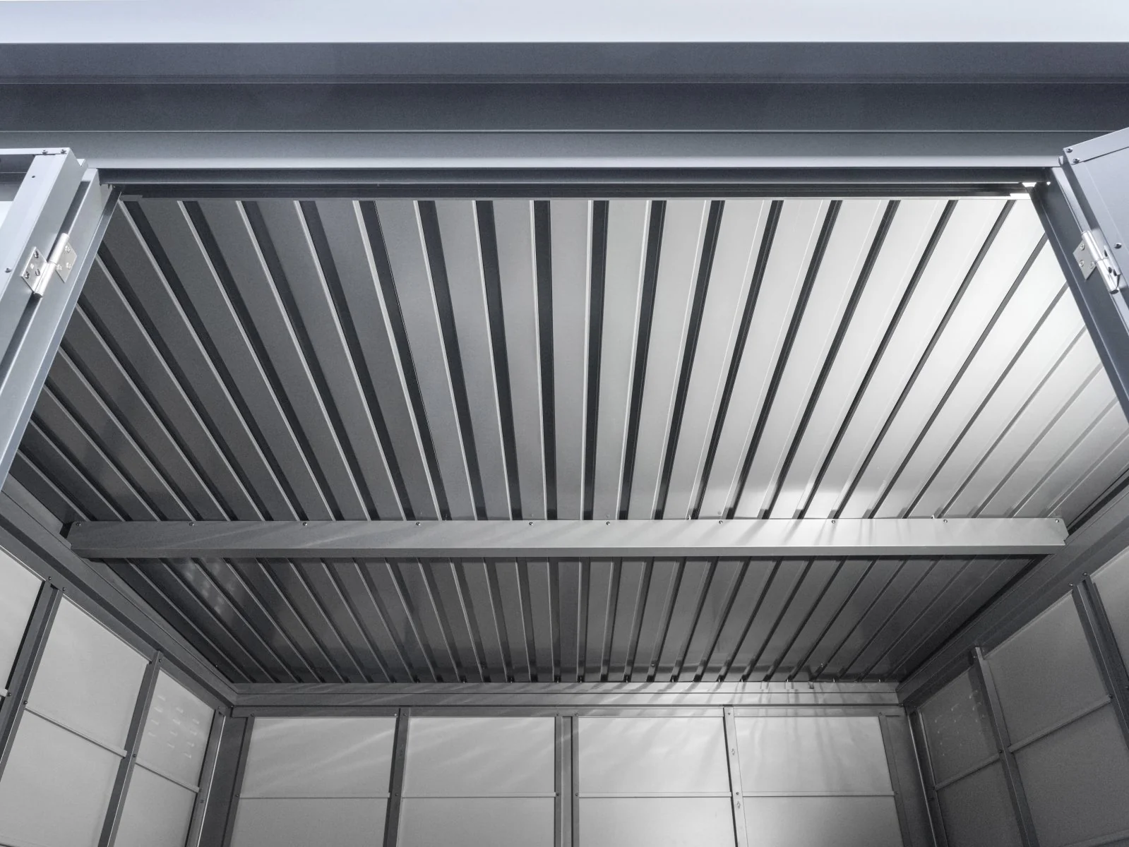 Wolff Finnhaus Metallgartenhaus Linnea 4320, Felsgrau, inkl. Seitendach - Image 11