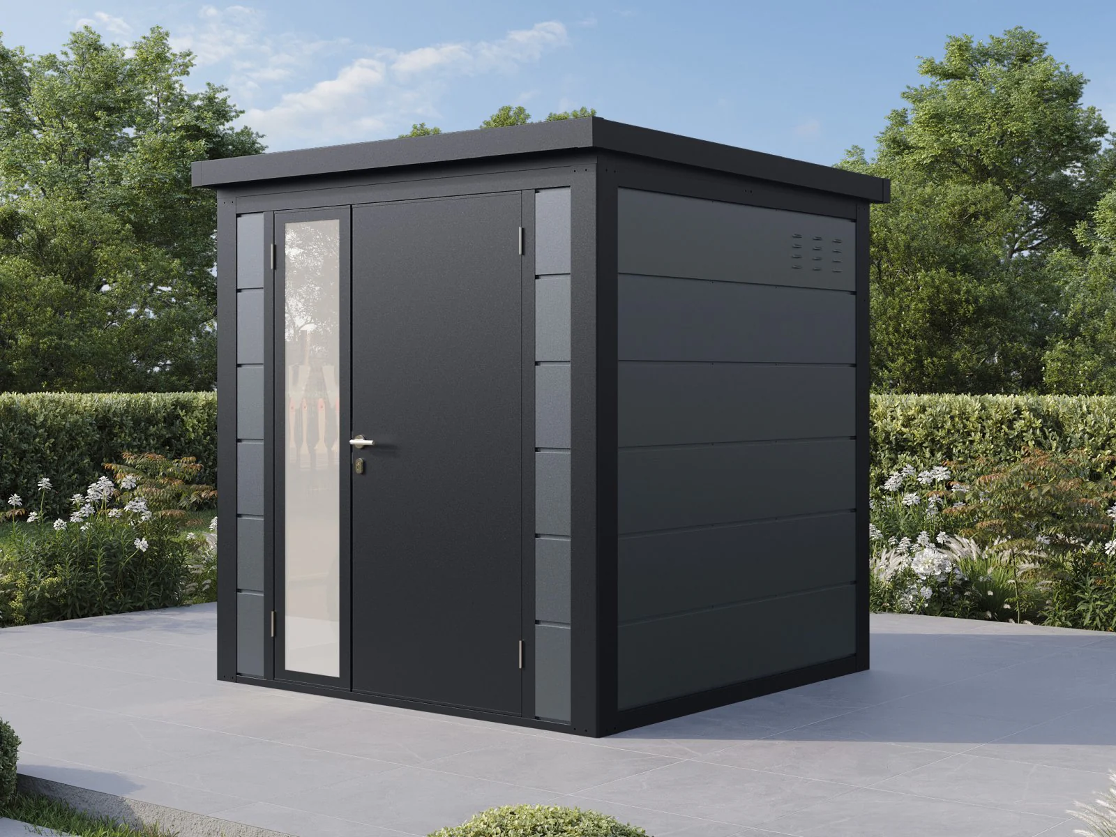 Wolff Finnhaus Metallgartenhaus Ulrik 2020, Felsgrau - Image 3