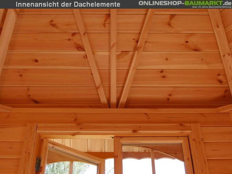 Wolff Finnhaus Pavillon Milano 3.0 natur 3 x 3 m inkl. schwarze Dachschindeln - Image 9
