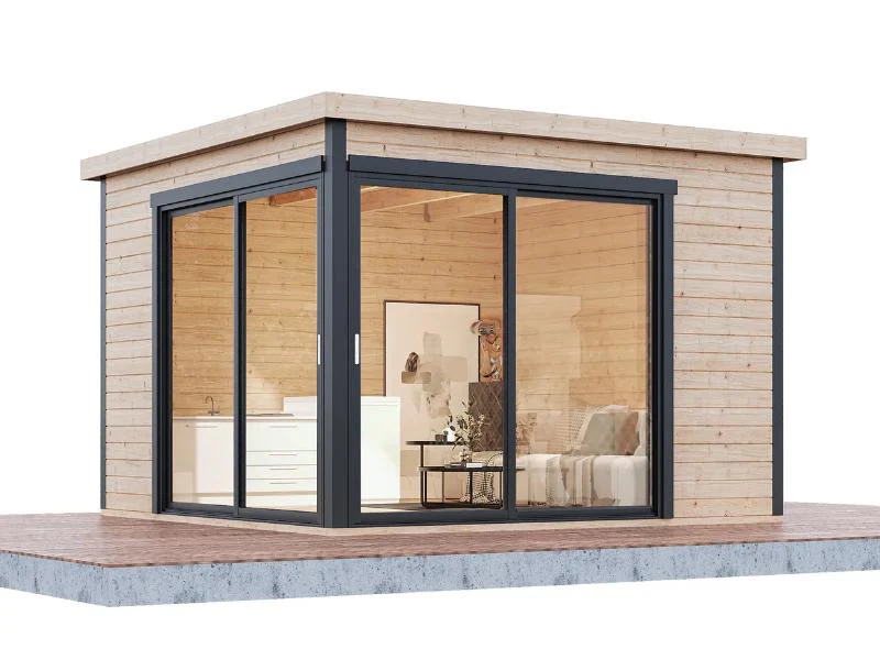Wolff Finnhaus Pultdachhaus Studio 44-B mit 2 Schiebetüren - Image 2