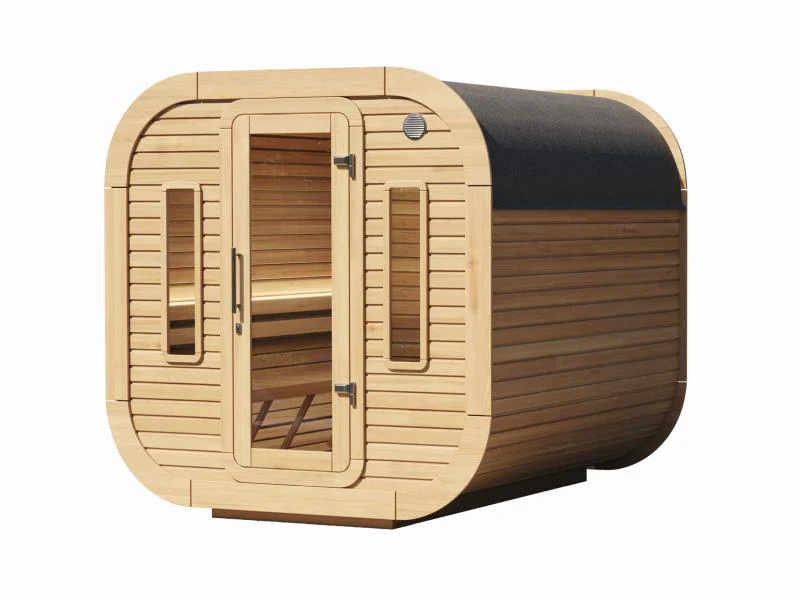 Wolff Finnhaus Sauna Luago 2x2 Bausatz Typ 2 Art 1, natur, inkl. Dacheindeckung und Fenster - Image 2