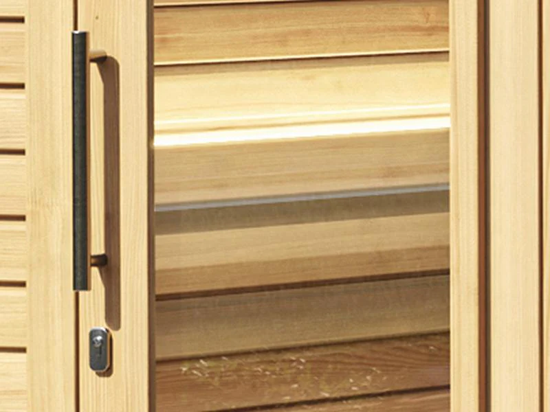 Wolff Finnhaus Sauna Luago 2x2 Bausatz Typ 2 Art 2, natur, inkl. Dacheindeckung und Fenster - Image 6