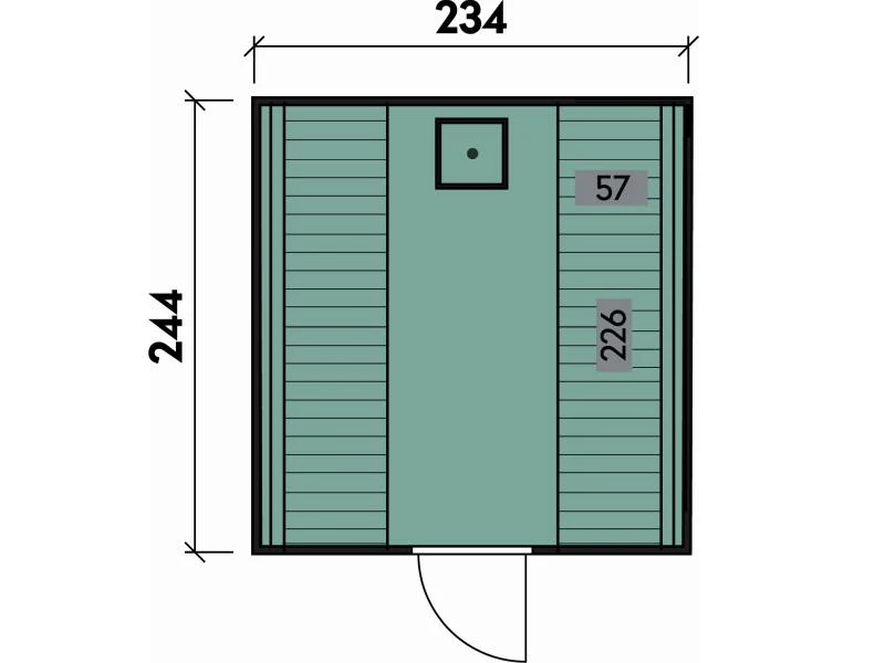 Wolff Finnhaus Sauna Luago 2x2 Bausatz Typ 3 Art 1, natur, inkl. Dacheindeckung und Vollglasfront - Image 3
