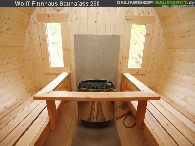 Wolff Finnhaus Saunafass 280 de luxe Thermoholz Bausatz DS schwarz - Image 3