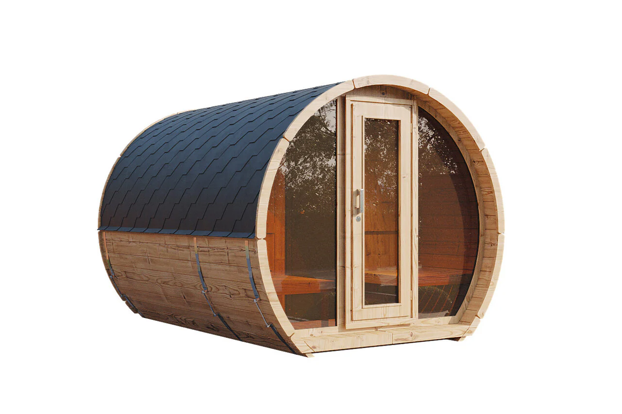 Wolff Finnhaus Saunafass Sena 2333 Bausatz mit schwarzen Dachschindeln - Image 2
