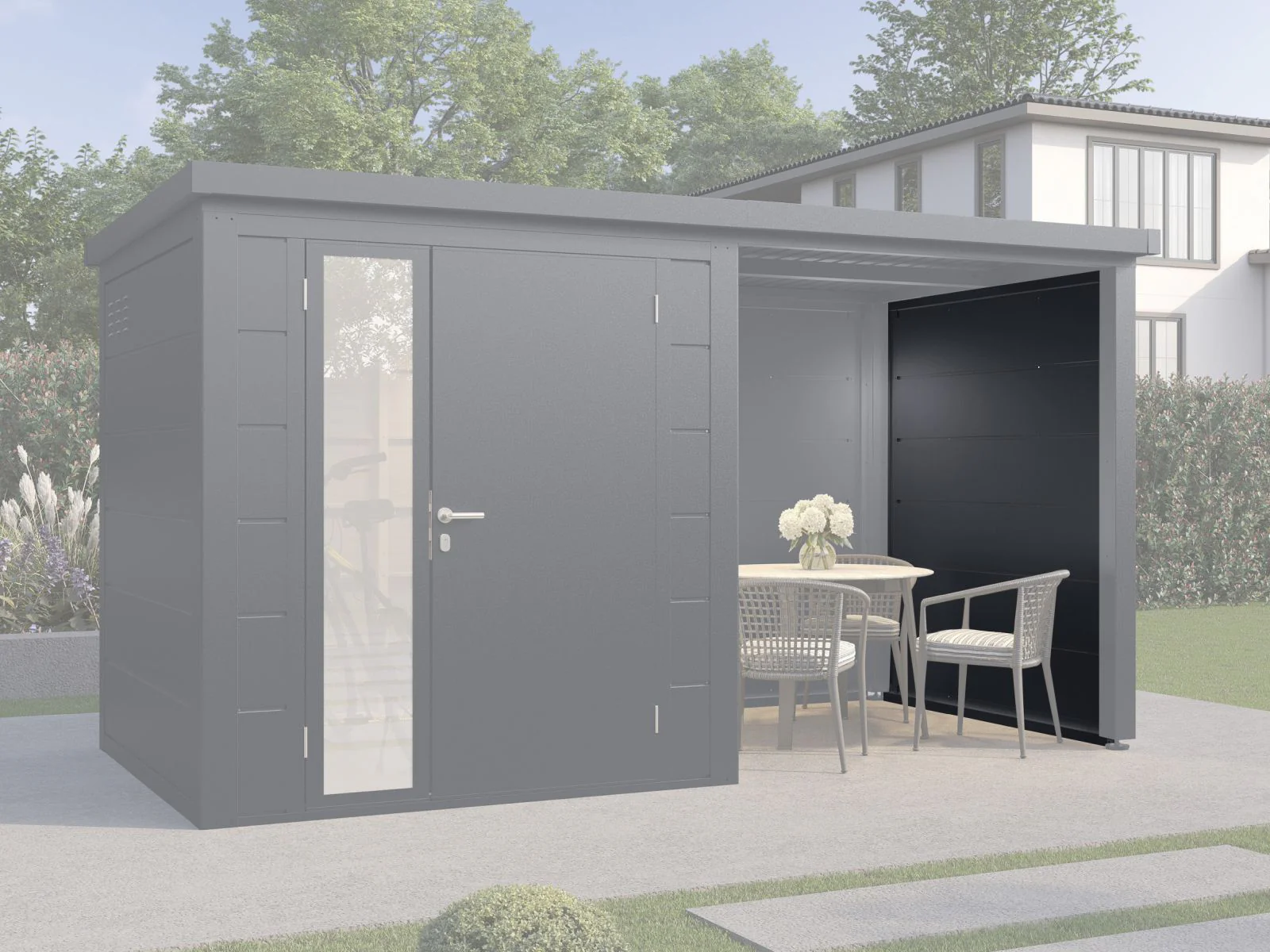 Wolff Finnhaus Seiten oder Rückwand 20 Metall, Anthrazit