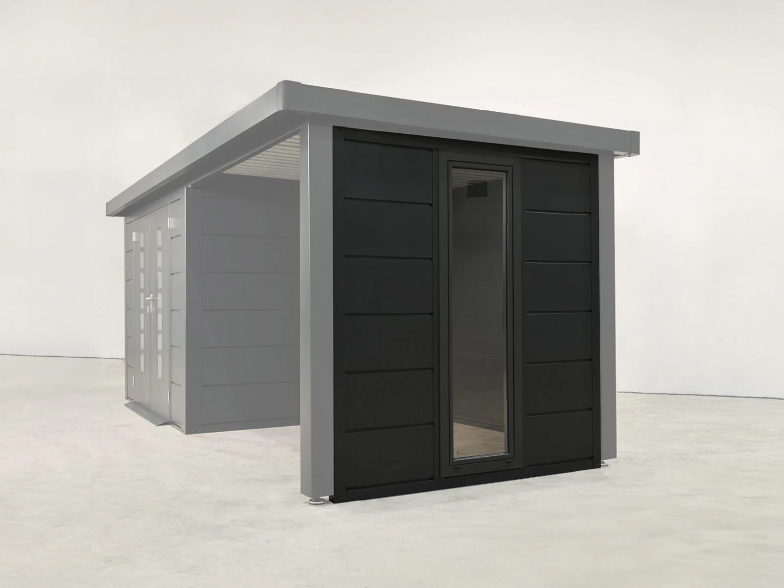 Wolff Finnhaus Seiten-/Rückwand mit feststehendem Fenster, Metall 24 - Image 2