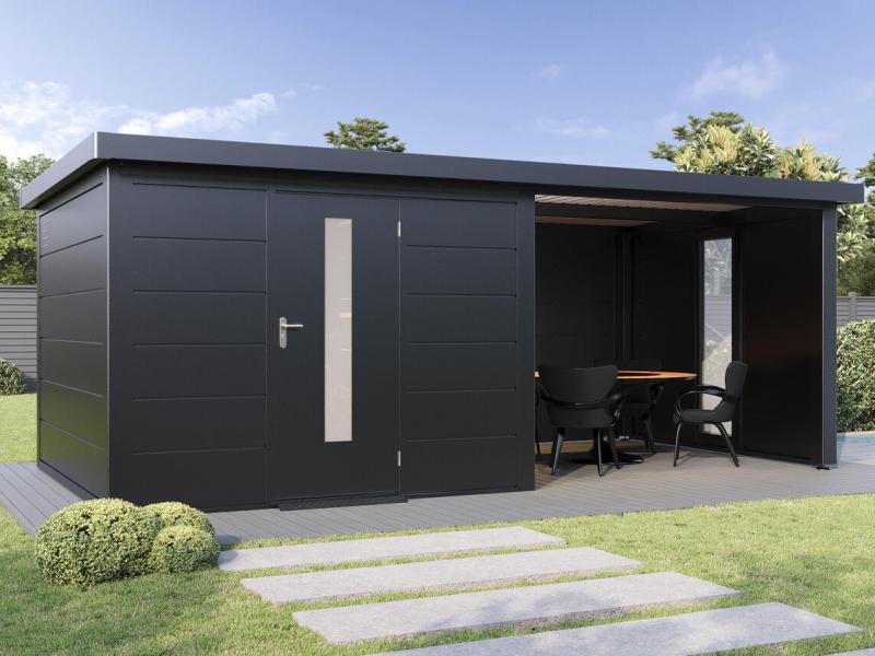 Wolff Finnhaus Seiten-/Rückwand mit feststehendem Fenster, Metall 24 - Image 3