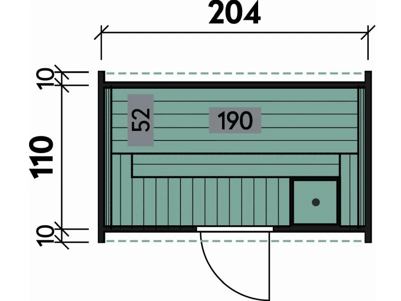 Wolff Finnhaus Terrassen-Saunafass 130 Bausatz Set 1 inkl. 220 Volt-Ofen integr. Steuerung, mit Dach - Image 3