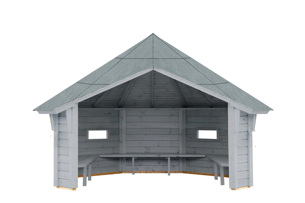 Wolff Finnhaus Wetterschutzhütte Wanja 3327 XL 45 Betongrau - Image 2