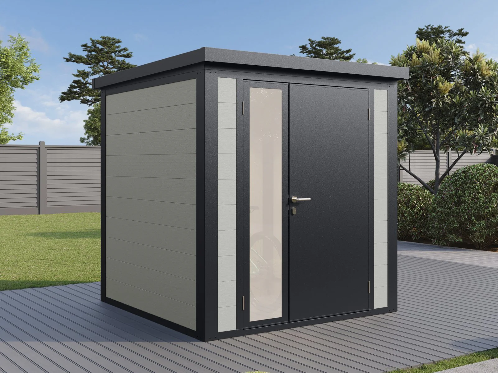 Wolff Finnhaus WPC-Haus Asger 2020, 19 mm, 2-farbig in Anthrazit/Hellgrau - Image 3