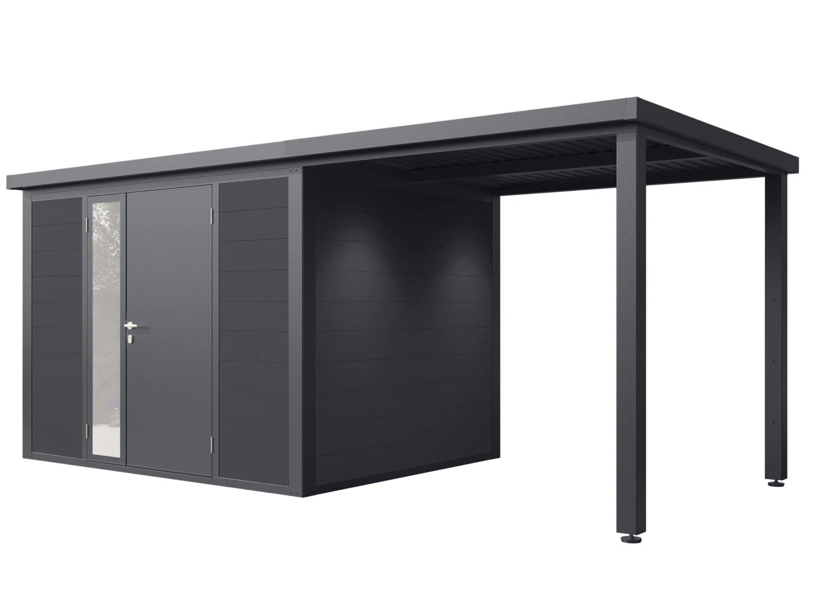 Wolff Finnhaus WPC-Haus Juna 5223, 19 mm, 2-farbig in Anthrazit/Hellgrau - Image 4