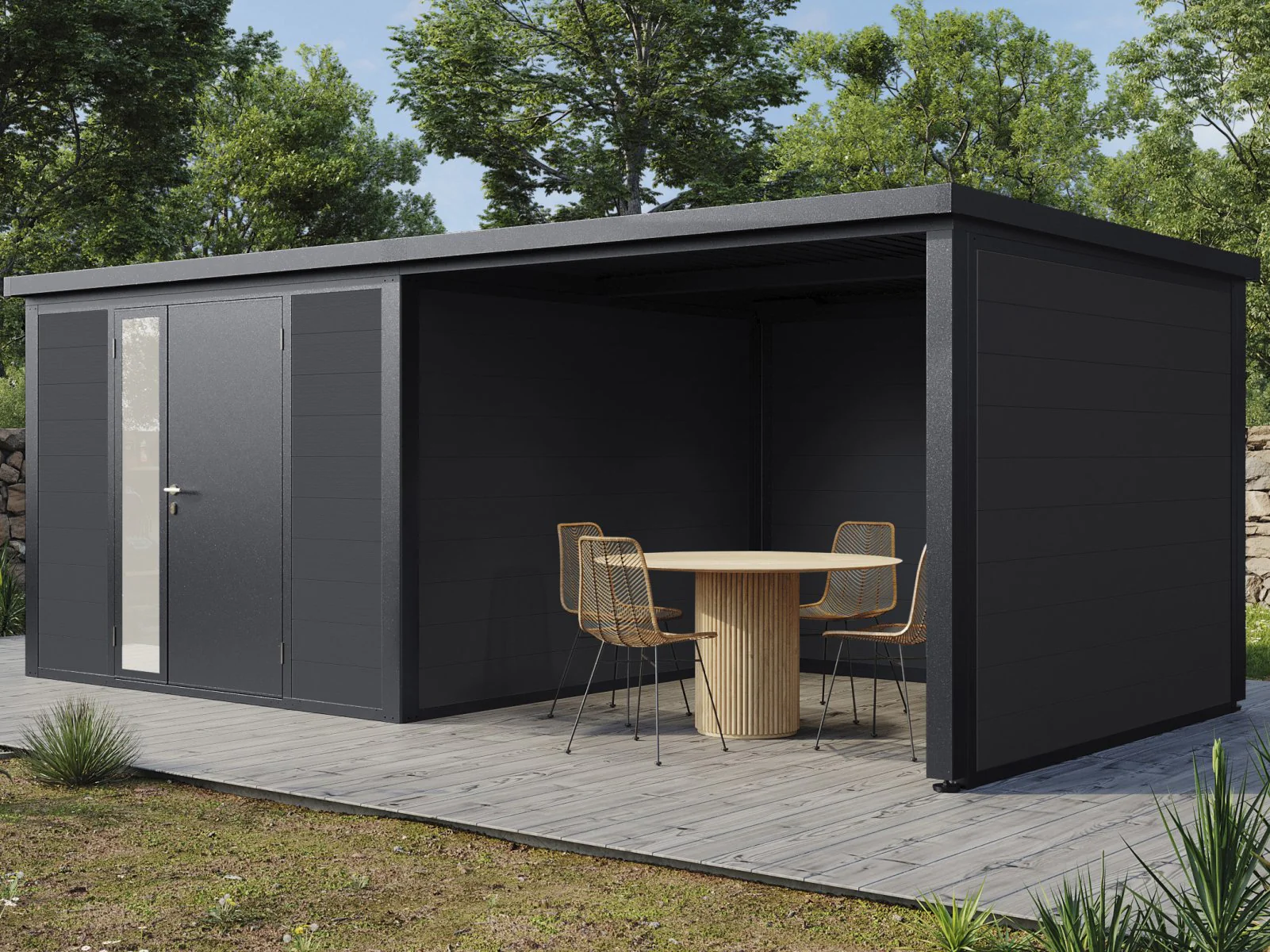 Wolff Finnhaus WPC-Haus Juna 5829, 19 mm, 2-farbig in Anthrazit/Hellgrau - Image 5