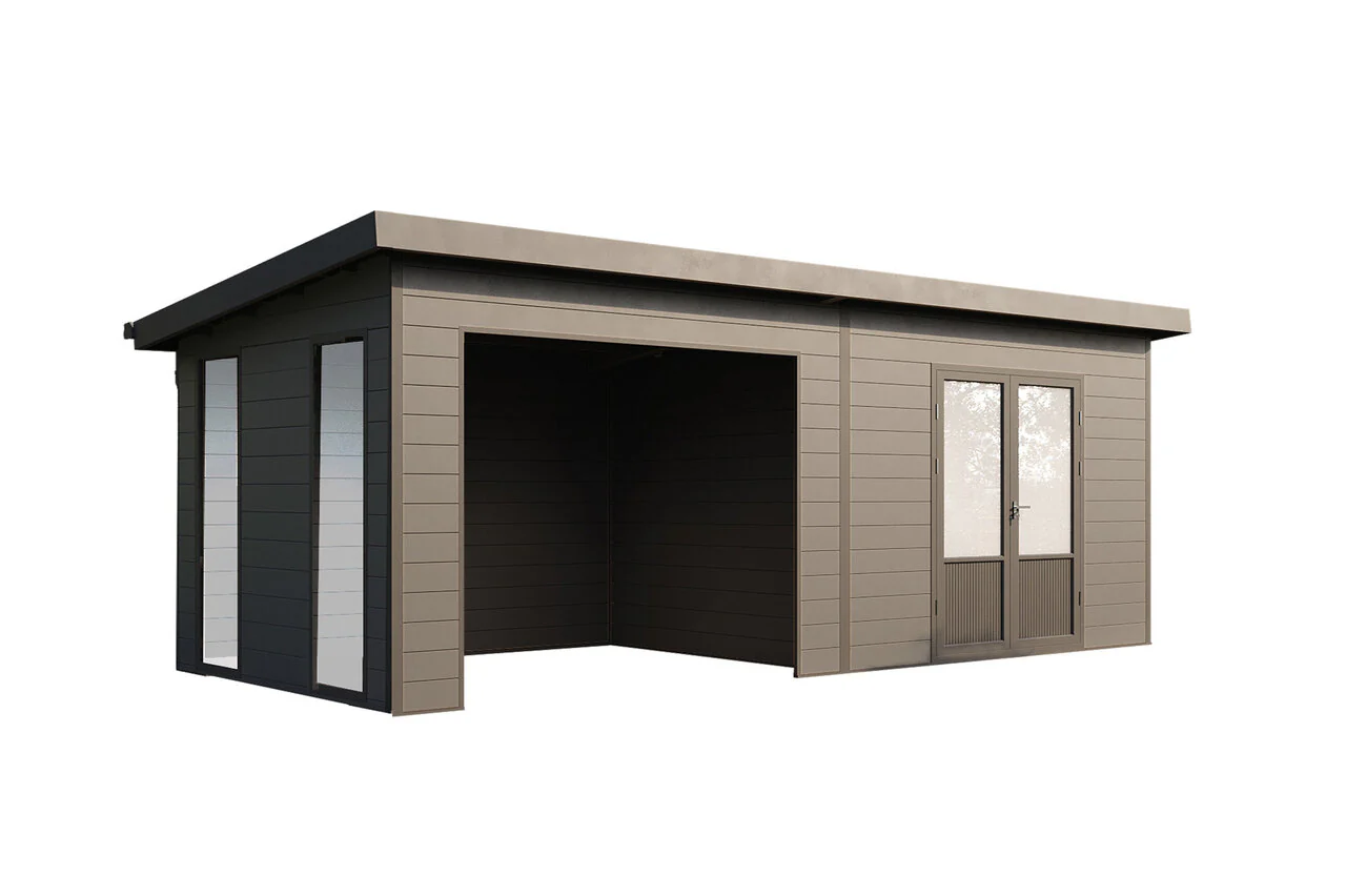 Wolff Finnhaus WPC-Haus Tona 5024 Anthrazit mit Wandpaket - Image 2