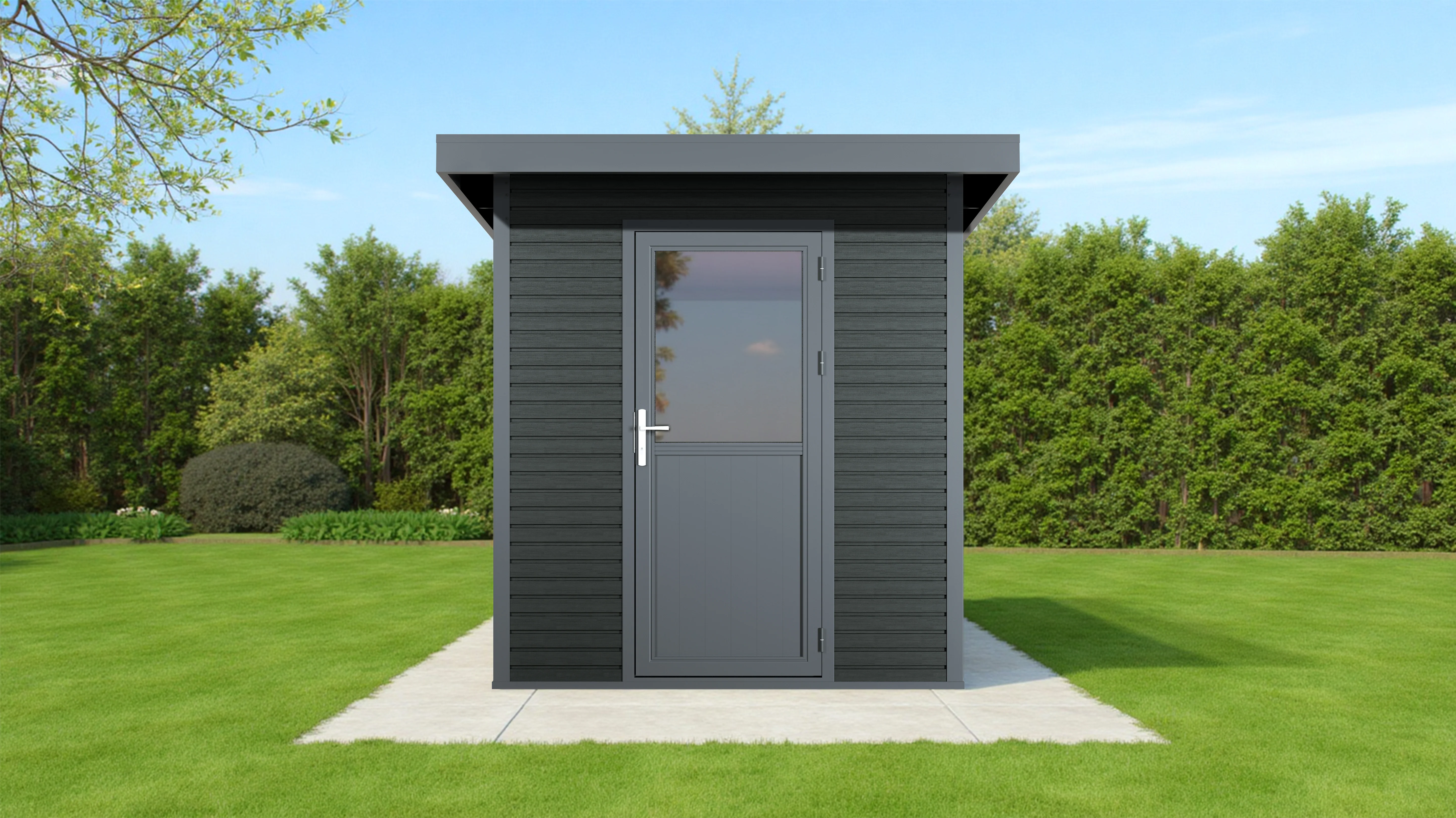 Linholm WPC Gartenhaus Linia 2020 inkl. Dachrinnen-Set, 2-farbig Grau/Anthrazit - Image 10