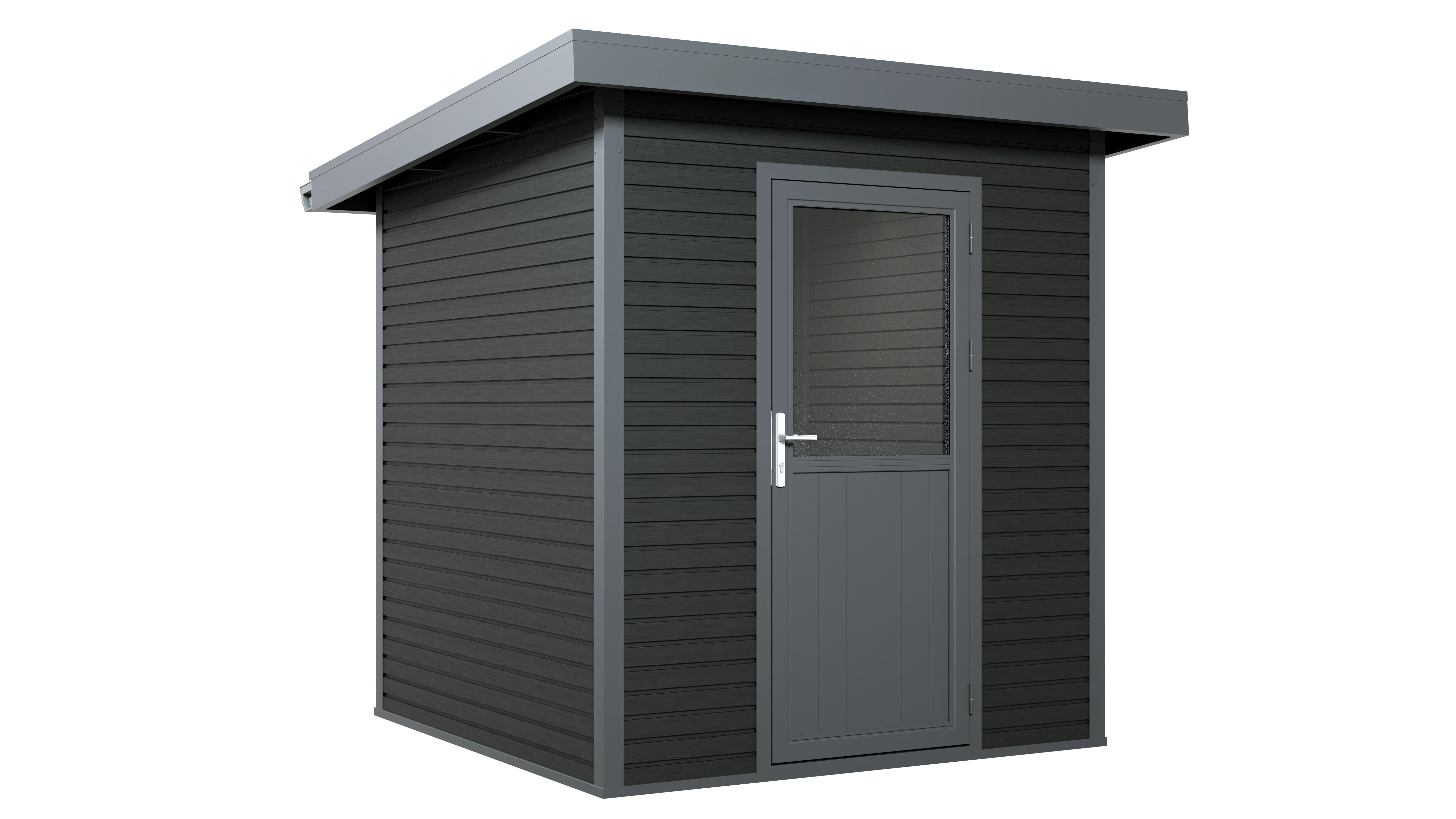 Linholm WPC Gartenhaus Linia 2020 inkl. Dachrinnen-Set, 2-farbig Grau/Anthrazit - Image 15