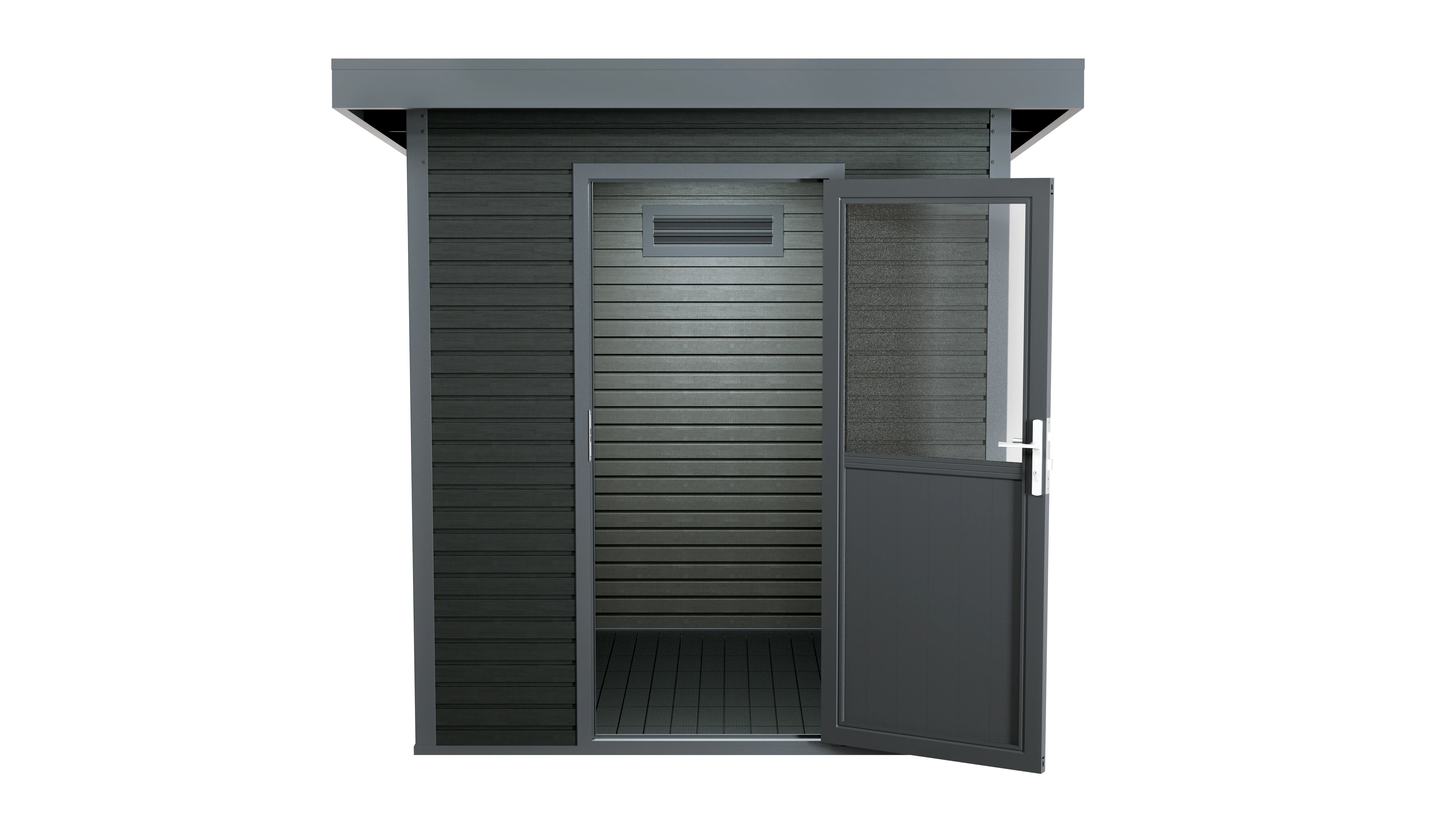 Linholm WPC Gartenhaus Linia 2020 inkl. Dachrinnen-Set, 2-farbig Grau/Anthrazit - Image 16