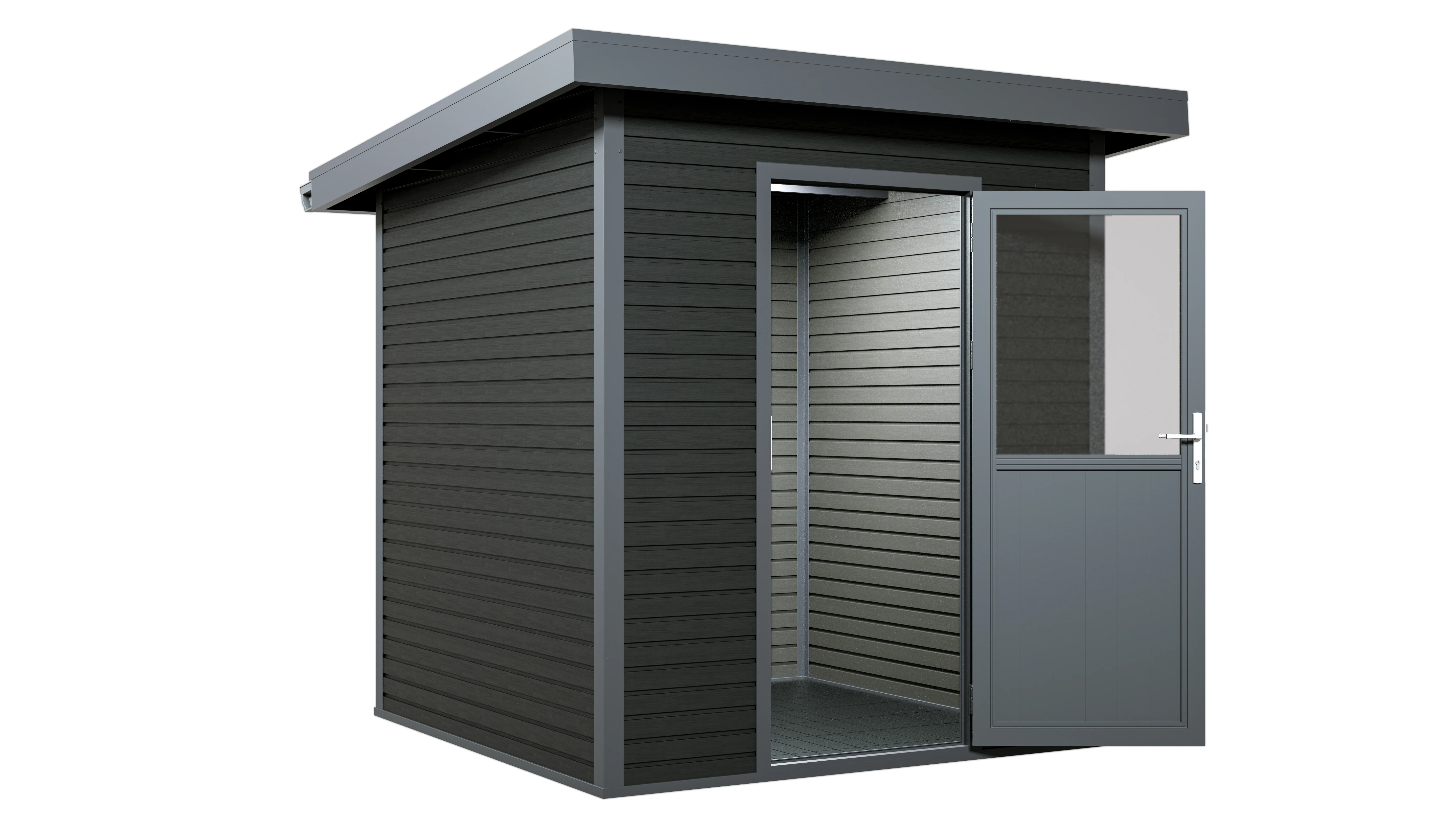 Linholm WPC Gartenhaus Linia 2020 inkl. Dachrinnen-Set, 2-farbig Grau/Anthrazit - Image 18