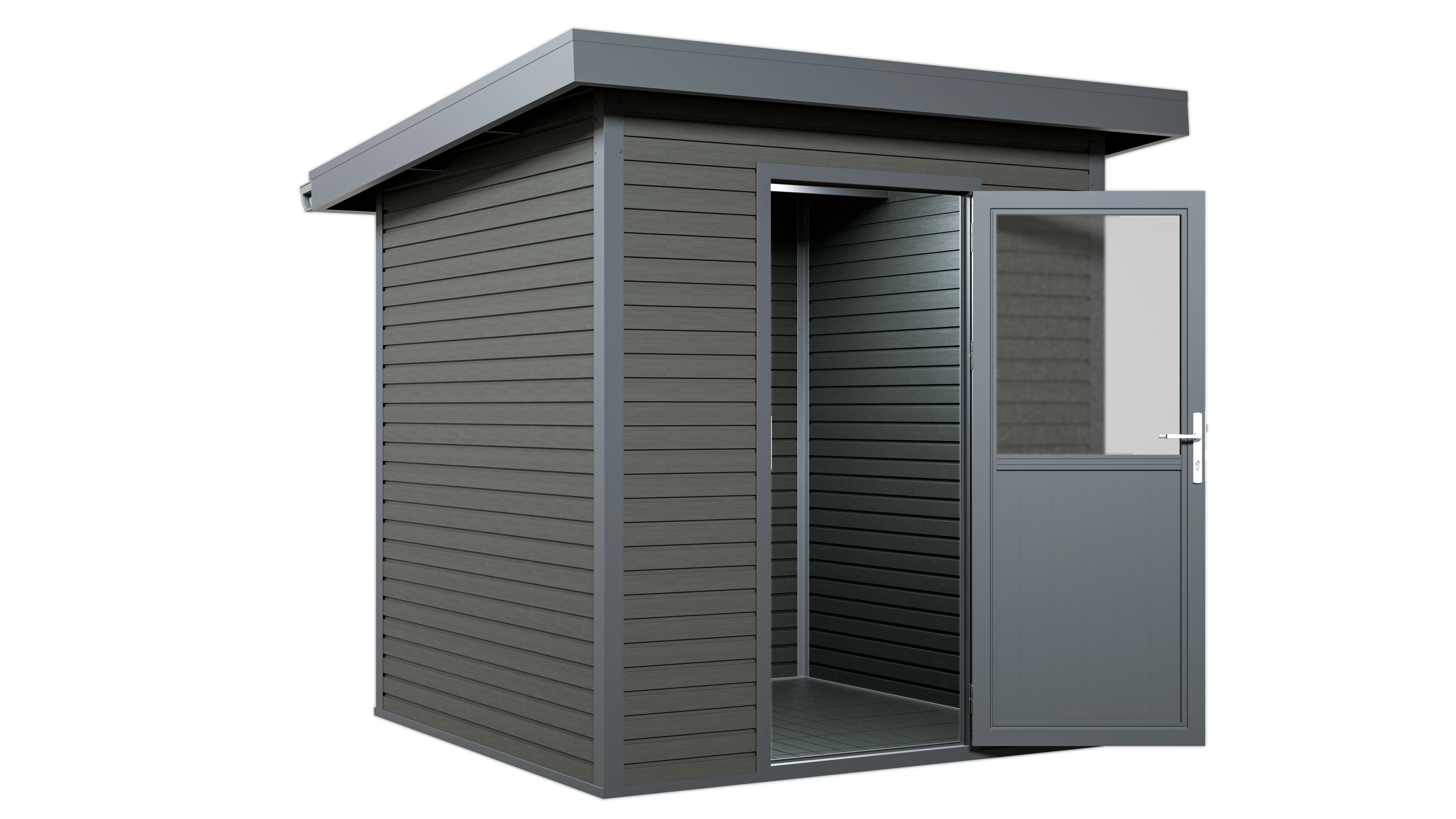 Linholm WPC Gartenhaus Linia 2020 inkl. Dachrinnen-Set, 2-farbig Grau/Anthrazit - Image 19