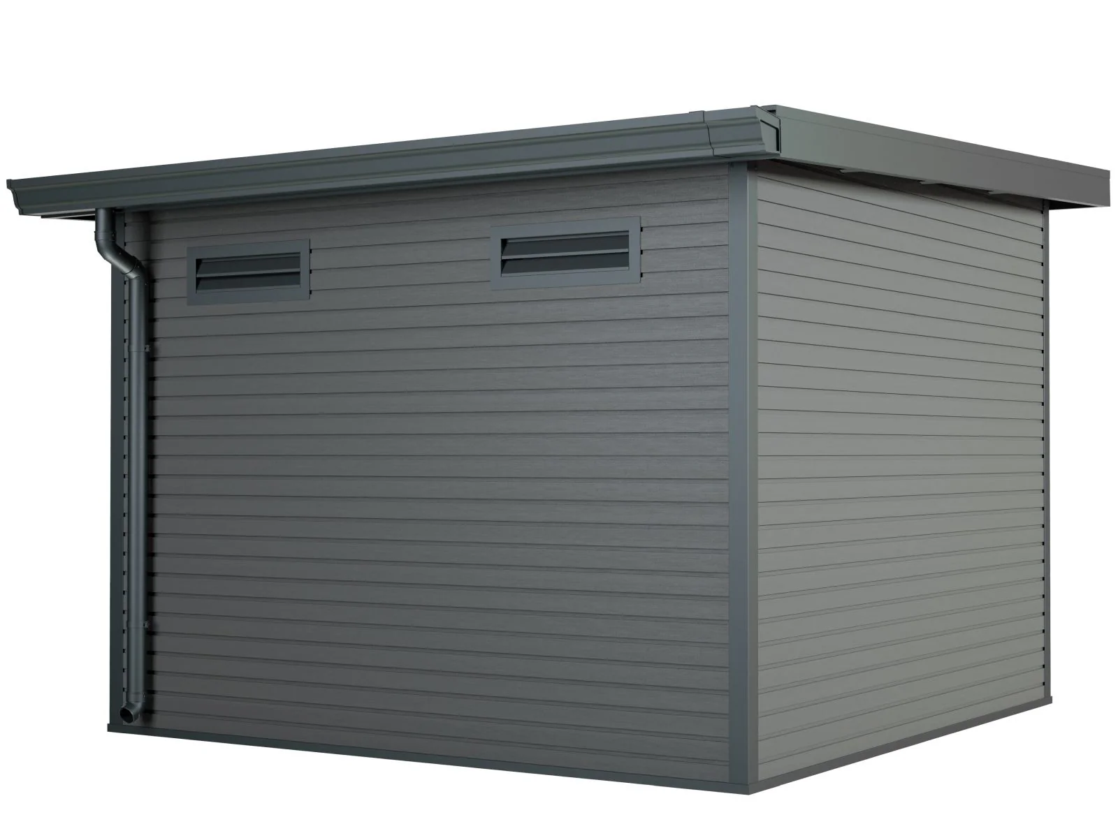 Linholm WPC Gartenhaus Linia 2828 inkl. Dachrinnen-Set, 2-farbig in Grau/Anthrazit - Image 6