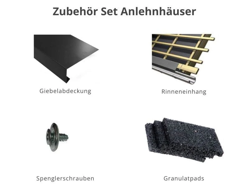 Zubehör Set für Karibu Anlehngartenhaus Görlitz terragrau 19 mm