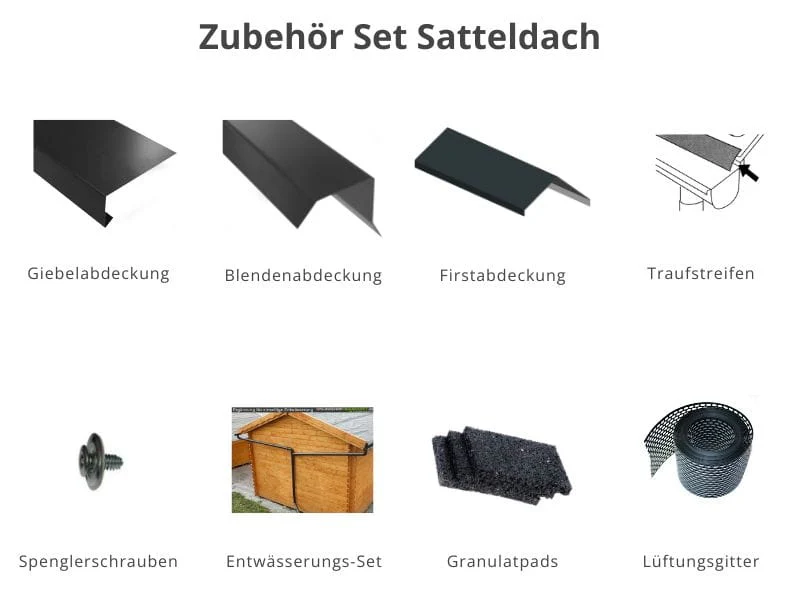 Zubehör Set für Karibu Gartenhaus Amberg 4 terragrau