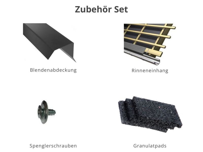 Zubehör Set für Karibu Gartenhaus Askola 3,5 mit Anbaudach 2,75 Meter