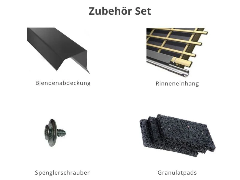 Zubehör Set für Karibu Gartenhaus Askola 3 in anthrazit mit Anbaudach 2,80 Meter
