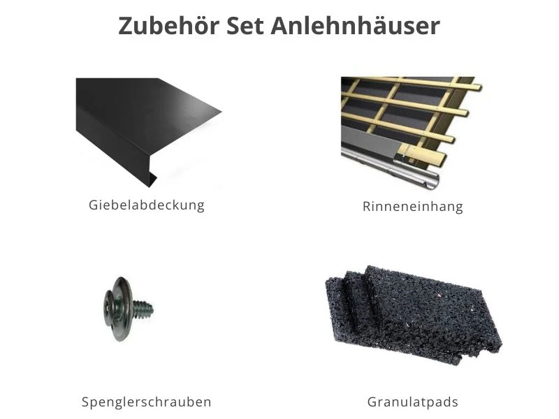 Zubehör Set für Karibu Gartenhaus Bomlitz 4 terragrau 19 mm