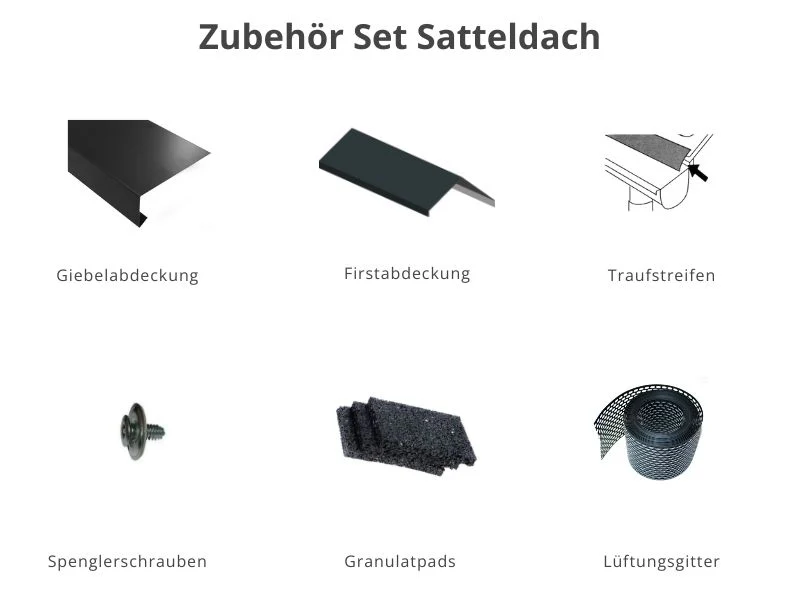 Zubehör Set für Karibu Gartenhaus Lagor 1 38 mm 2-Raum-Haus